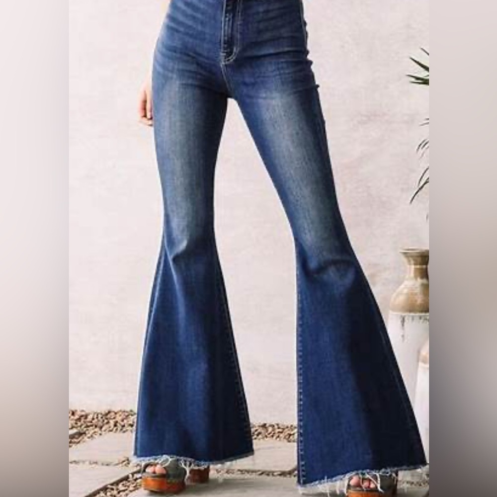 High-Waisted Flare Blue Jeans